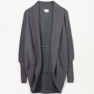 Wilfred Diderot Open-Front Cocoon Cardigan Dark Grey Size Small